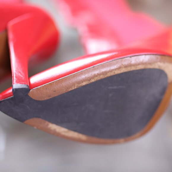 FENDI Rockoko 100mm Thigh-High Boots Red - Picture 8 of 16